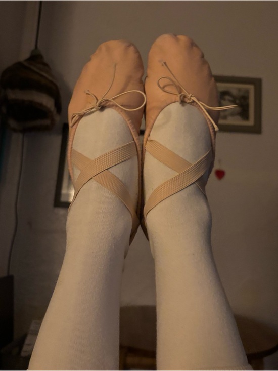 Bloch Shoes - Bloch Leather Ballet Flats in Nude Blush with Cross Straps